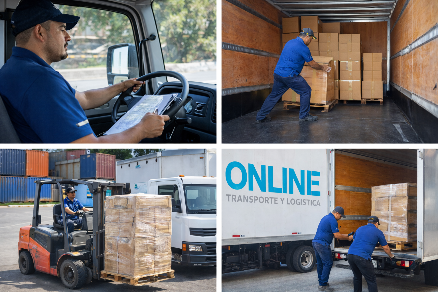 Camión mudancero en operación